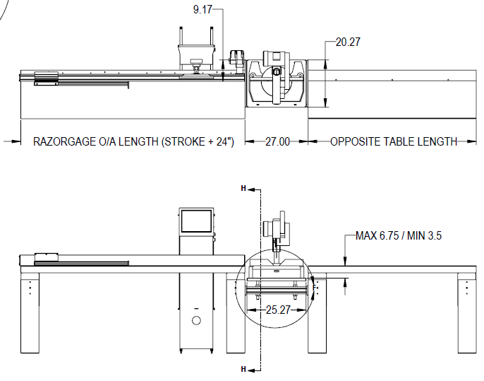 Chop Saw Table Customized to any length required