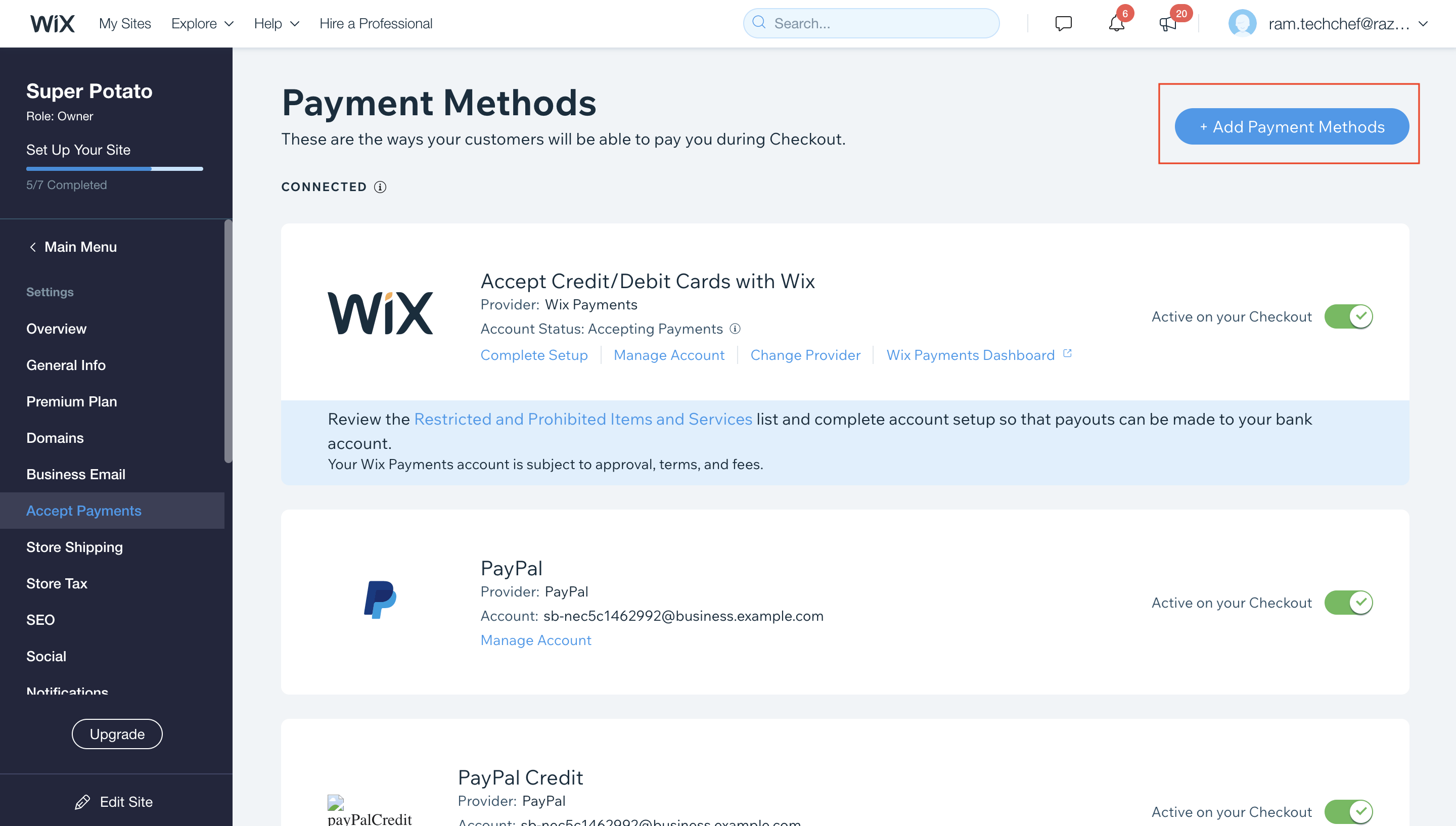 Wix Razorpay App Store