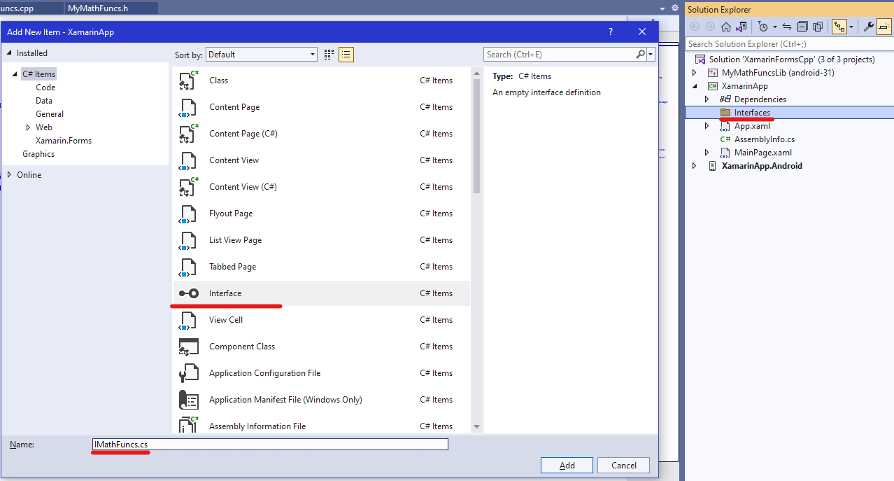 Xamarin.Forms and C++