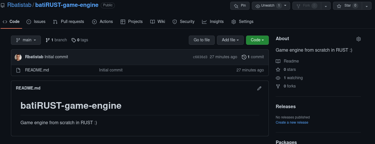 The batiRUST game engine! Author Personal Blog