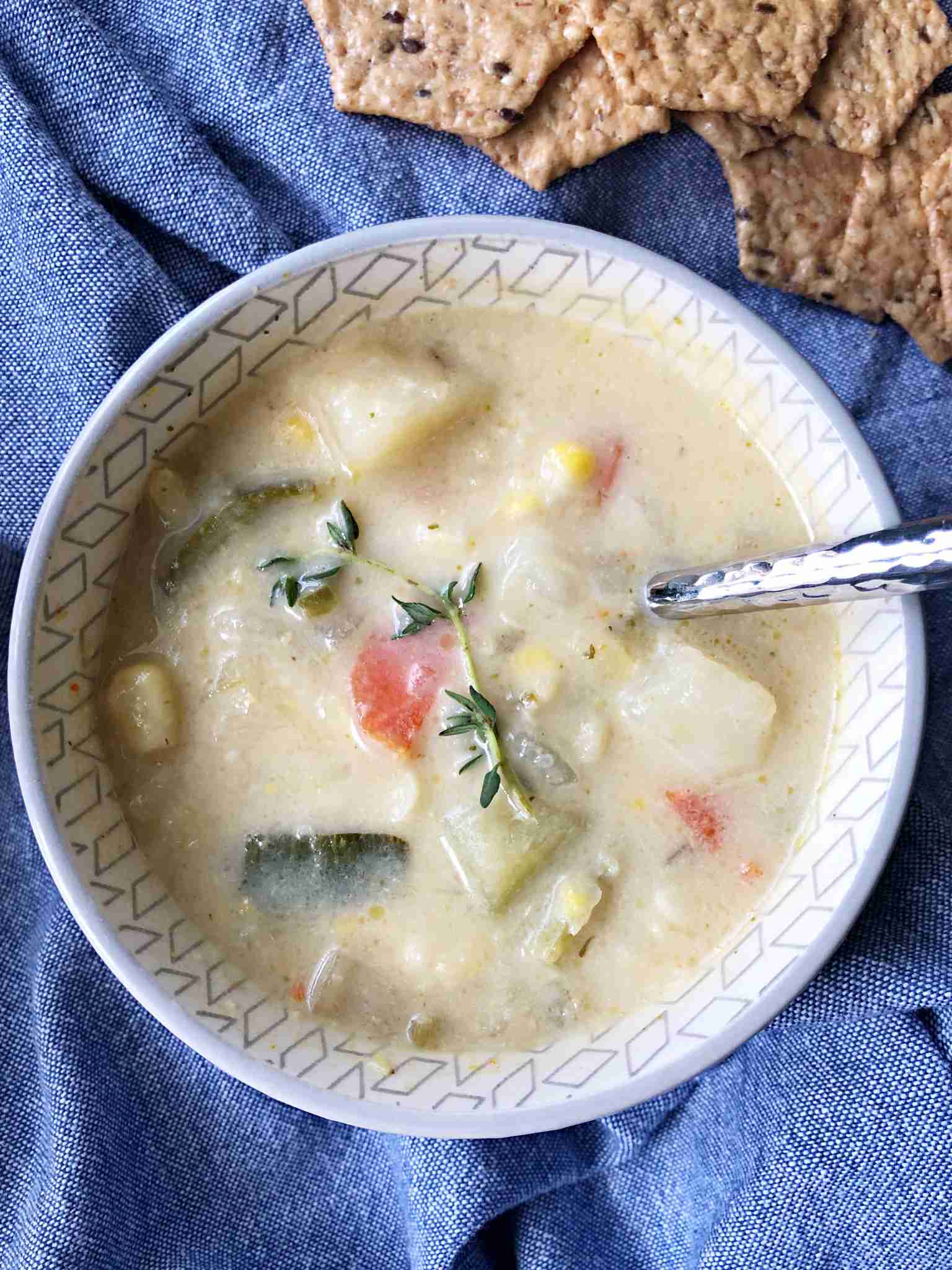 Corn Zucchini Chowder Soup Rebecca Bitzer & Associates