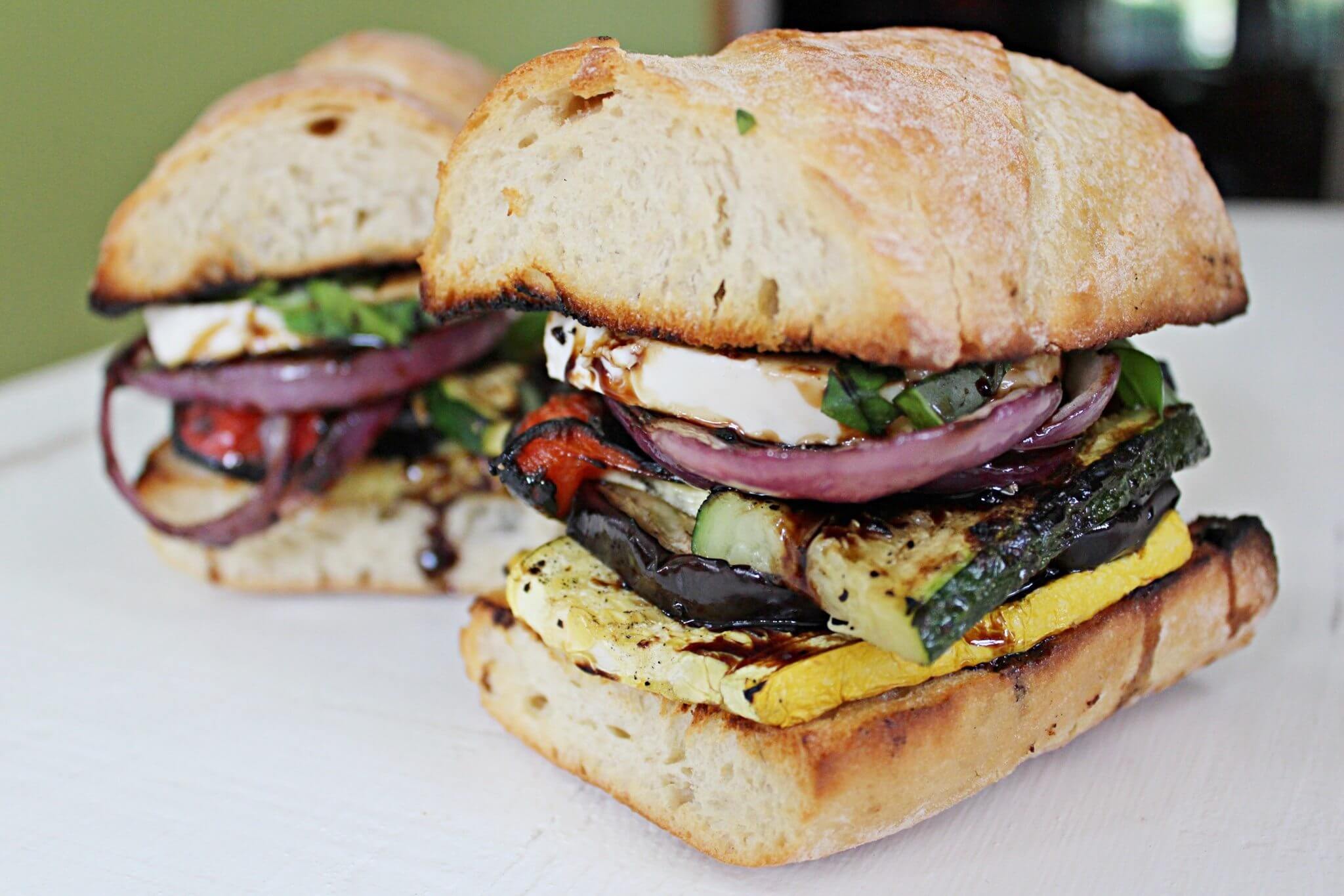 Grilled Veggie Sandwich with Mozzarella and Balsamic Glaze Rebecca Bitzer & Associates