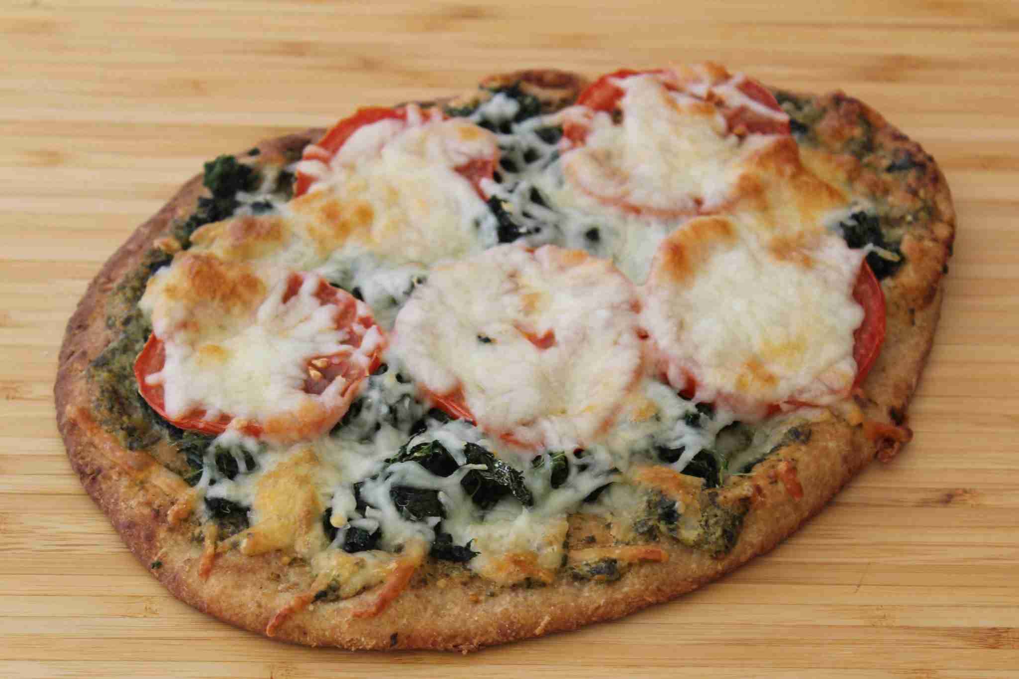Try This Easy Pesto Pizza Recipe with Spinach on Naan Rebecca Bitzer