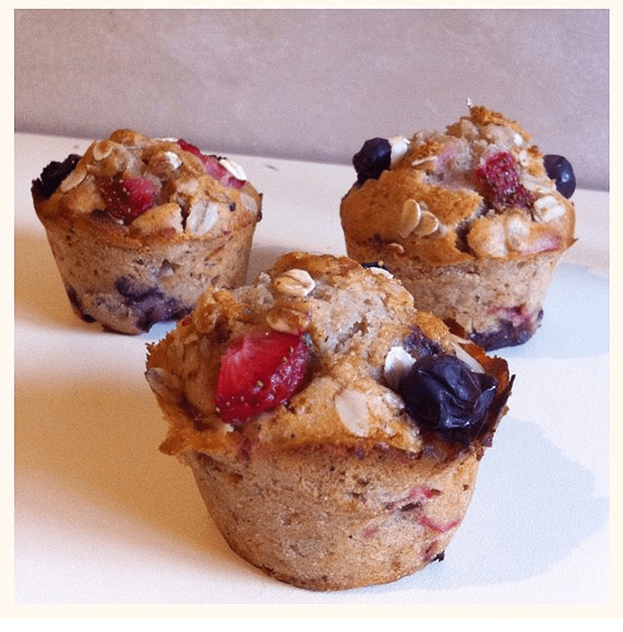 Muffins de avena y frutos rojos Rbk Vegan
