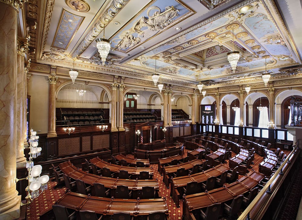 Illinois State Capitol Legislative Chambers Reed Burkett Lighting Design