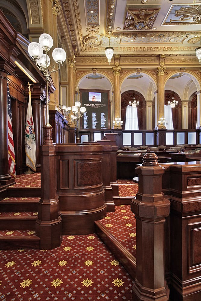 Illinois State Capitol Legislative Chambers Reed Burkett Lighting Design
