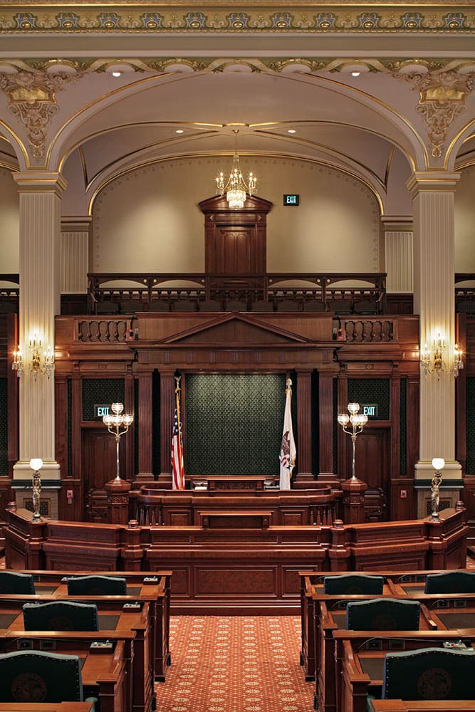 Illinois State Capitol Legislative Chambers Reed Burkett Lighting Design