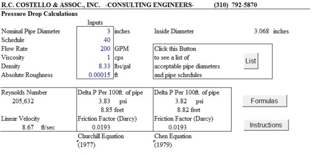 Pipeflow 3.0 A Pressure Drop Calculator COSTELLO