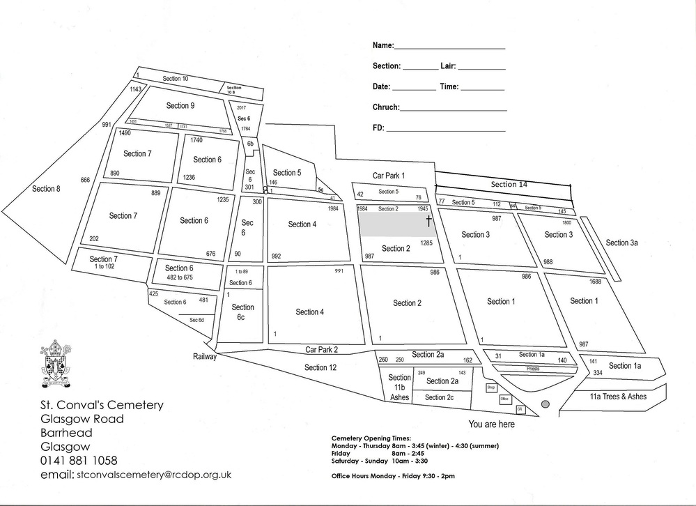 Diocese of Paisley Opening times & cemetery map here... Paisley, UK