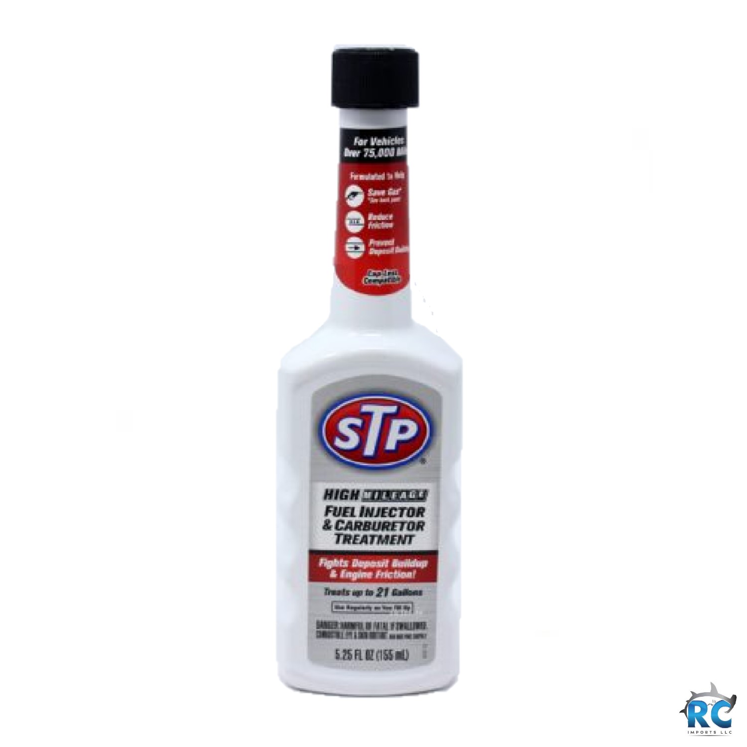 STP 78571 HIGH MILAGE FUEL INJECTOR & CARBURETOR TREATMENT 5.25 OZ. (White) RC Imports, LLC