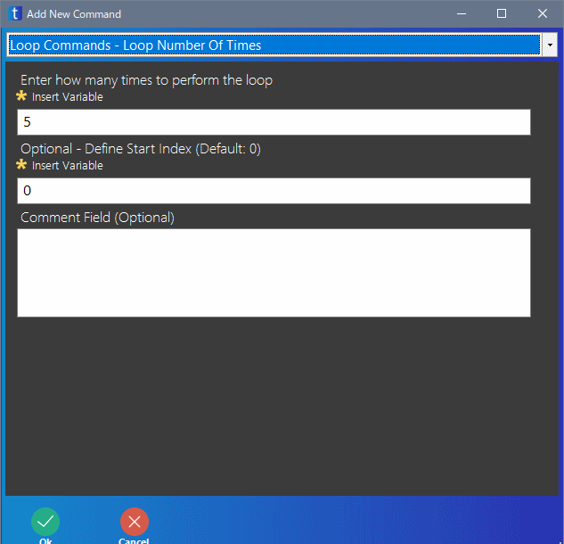 Loop Number of Times、ループのカウンター taskt らんの眼