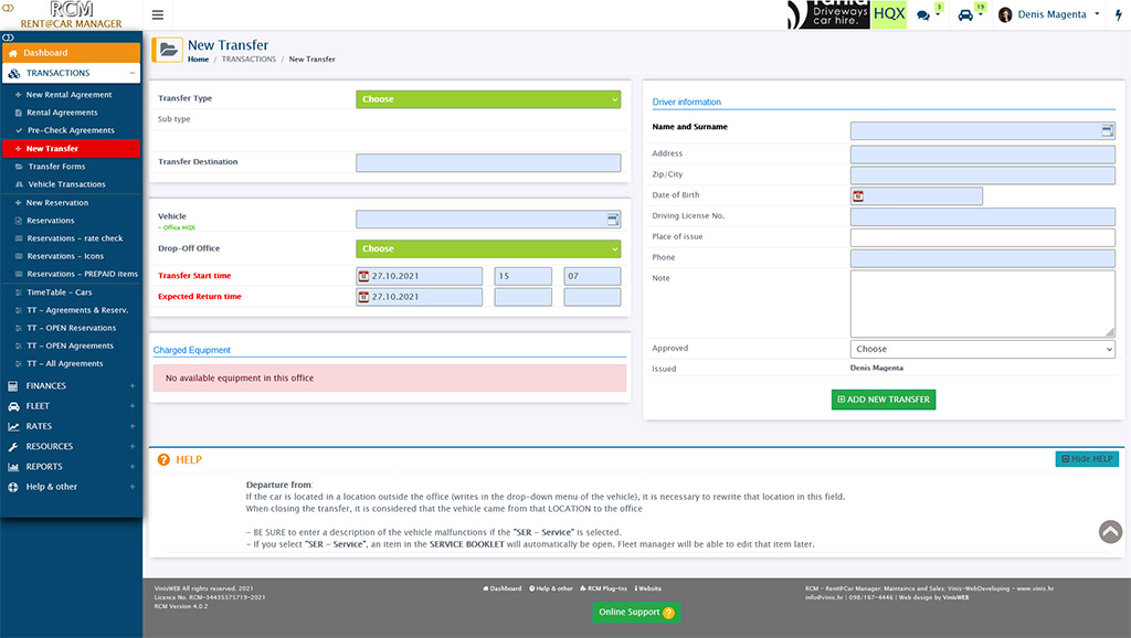 Rent a Car Manager Car hire software. Rental agreements, invoicing
