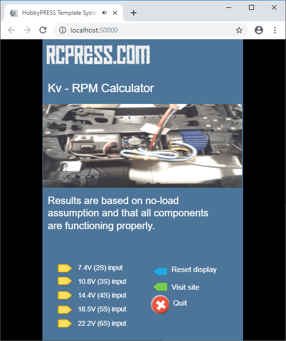 Kv Rpm Calculator RCPRESS