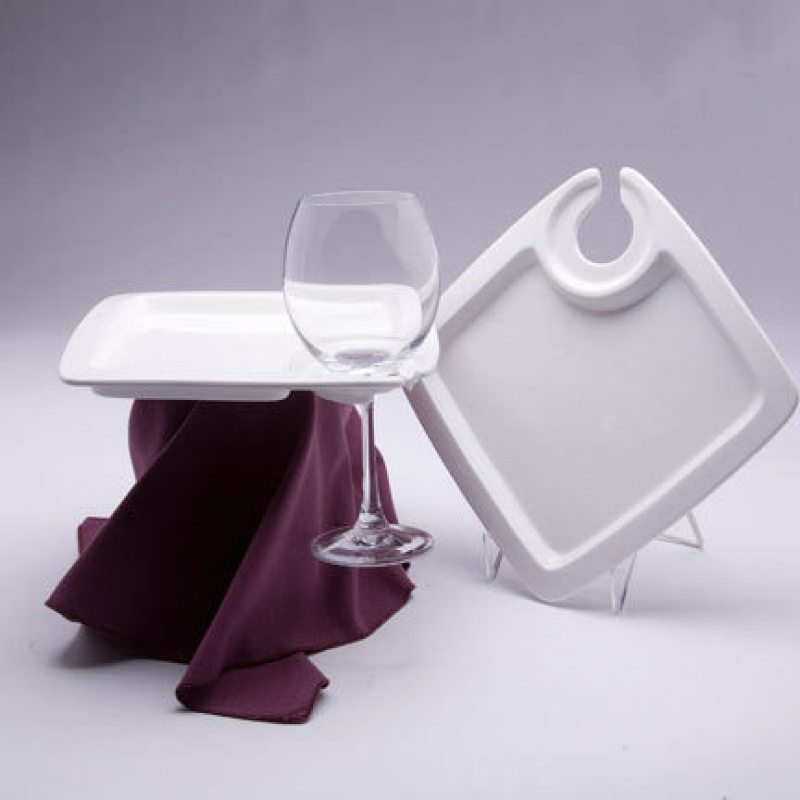 Square Cocktail Plate with Wine Glass Holder RC Events