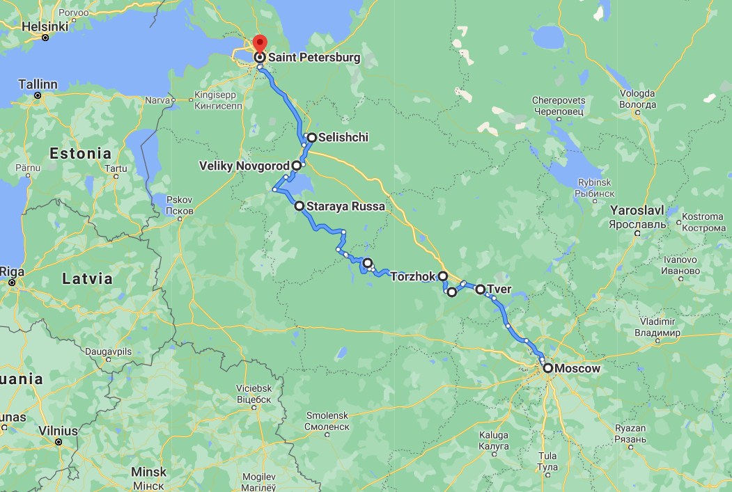 Radtour Moskau St. Petersburg