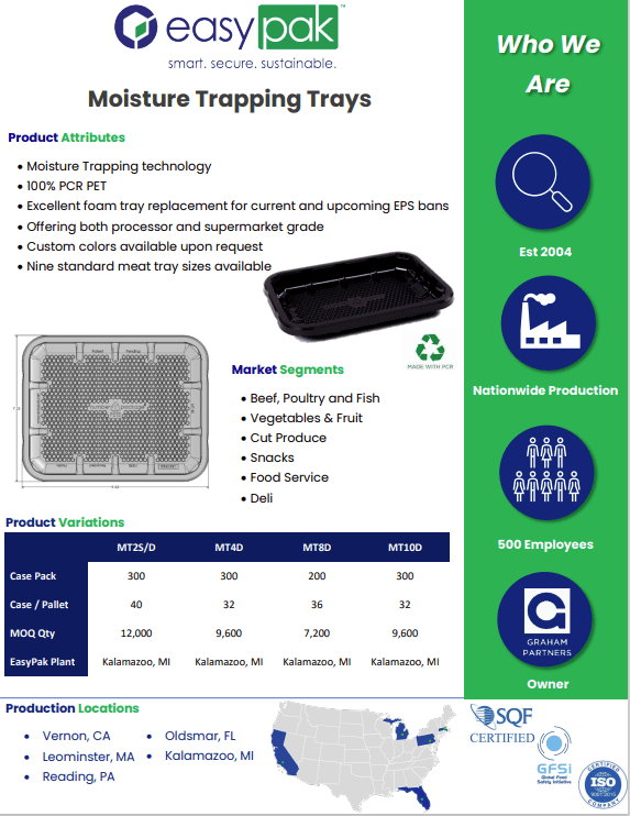 EasyPak Moisture Trapping Trays Robert D'Elia Packaging