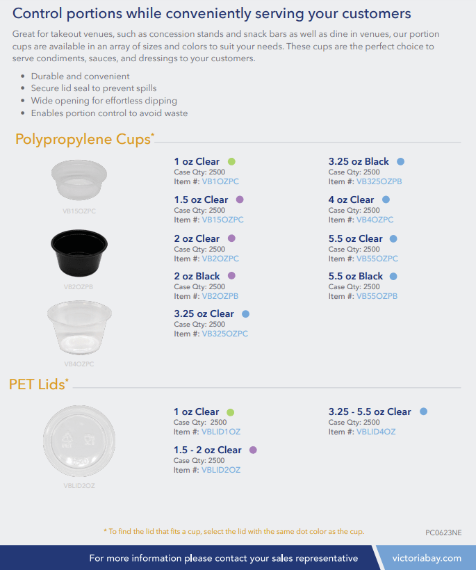 Victoria Bay Portion Cups Robert D'Elia Packaging