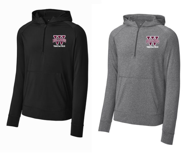 17.) Woodridge Track and Field ST856 Embroidered Stretch 1/2Zip Hoodie