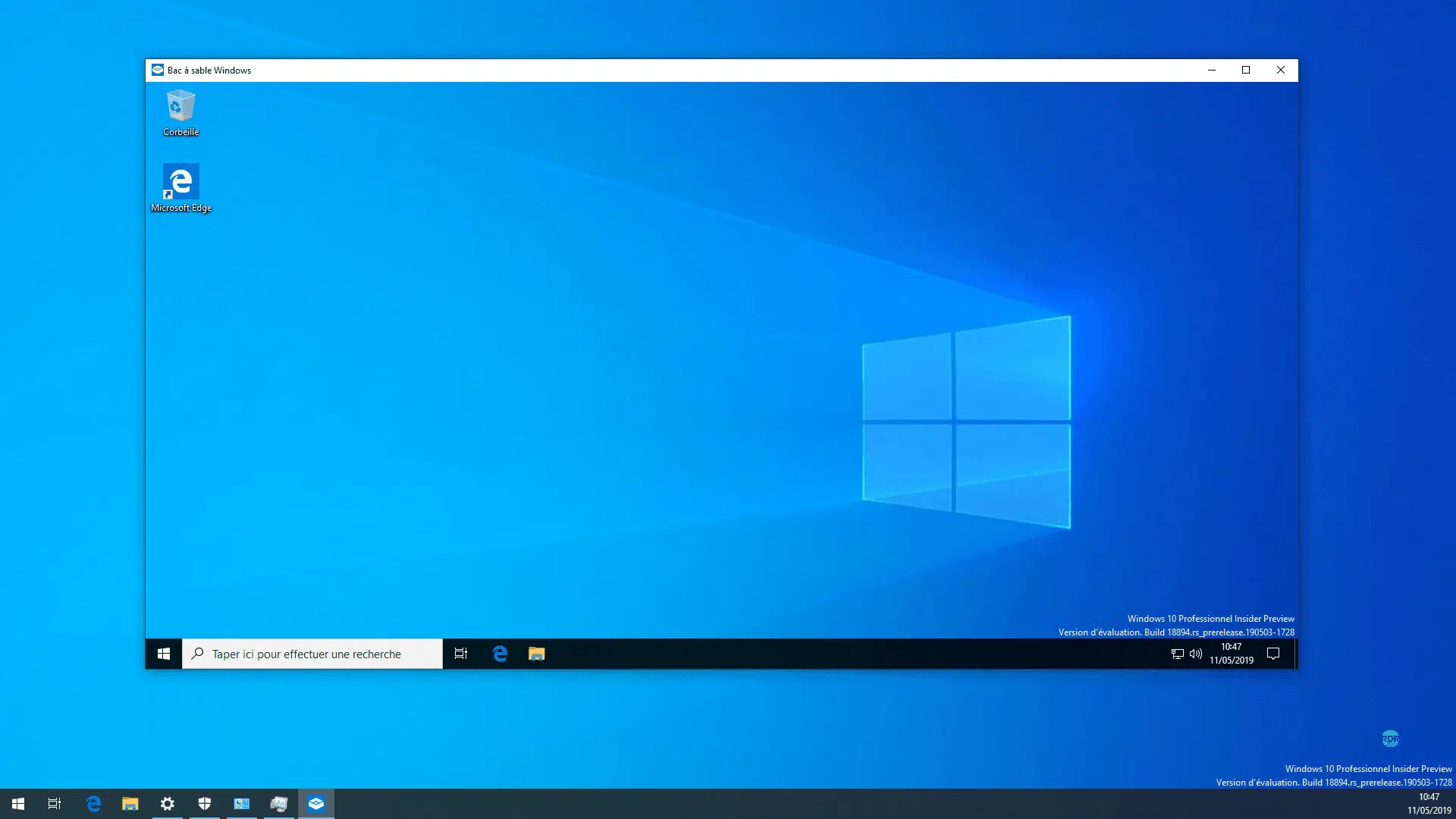 Windows 10 Utilisation du bac à sable (SandBox) RDRIT