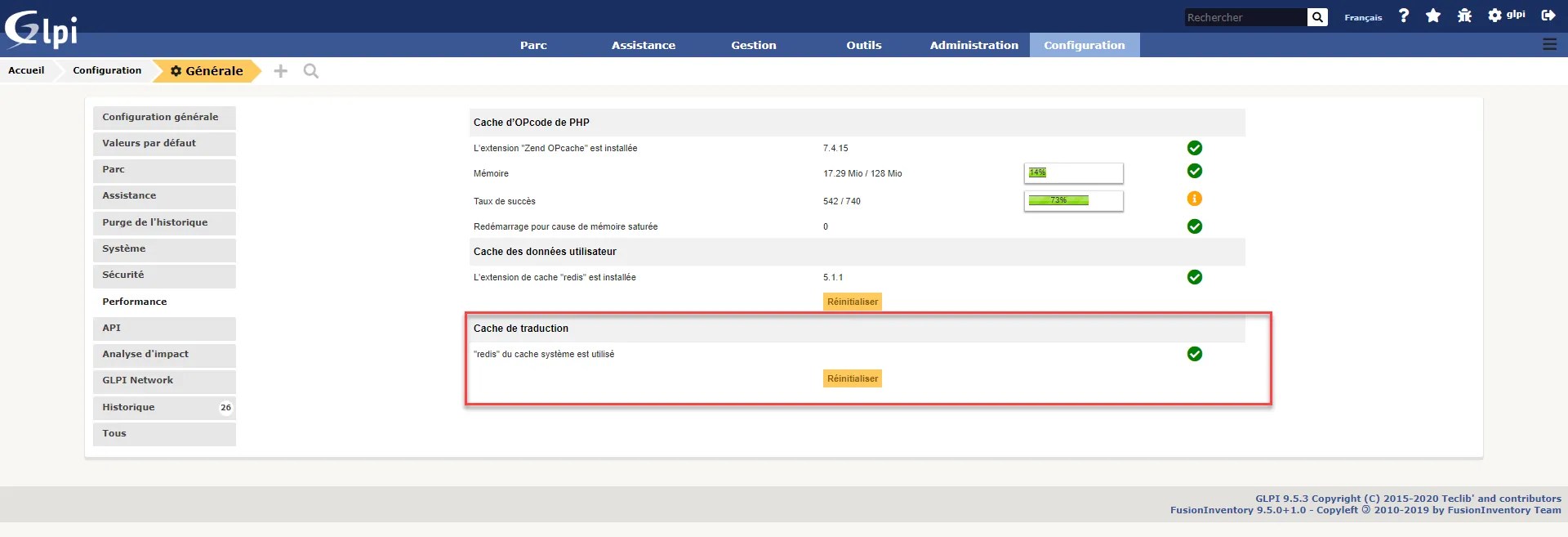 GLPI use Redis to optimize performance RDRIT