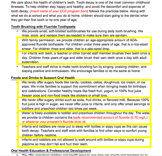 Oral Health Policy REACH Recognition