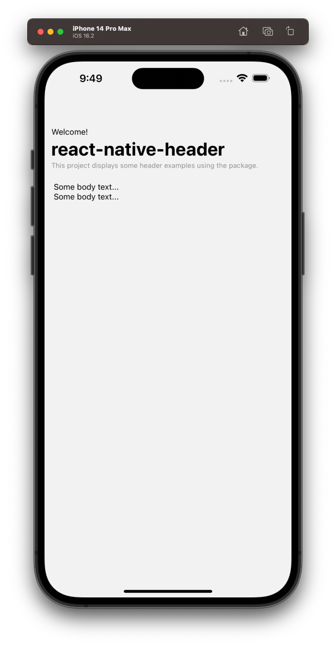 Example React Native Header