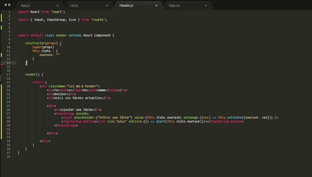 Code de Header