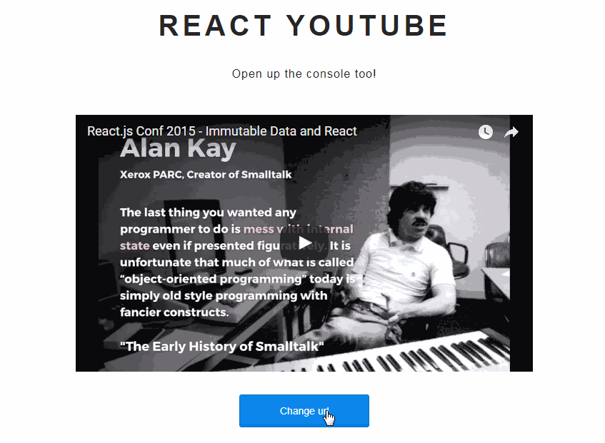 React.js powered YouTube player component