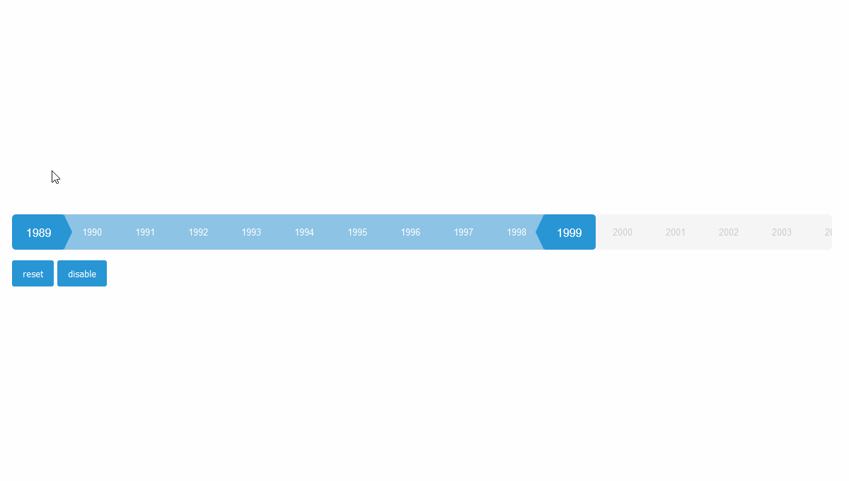A simple react timeline component for filtering data