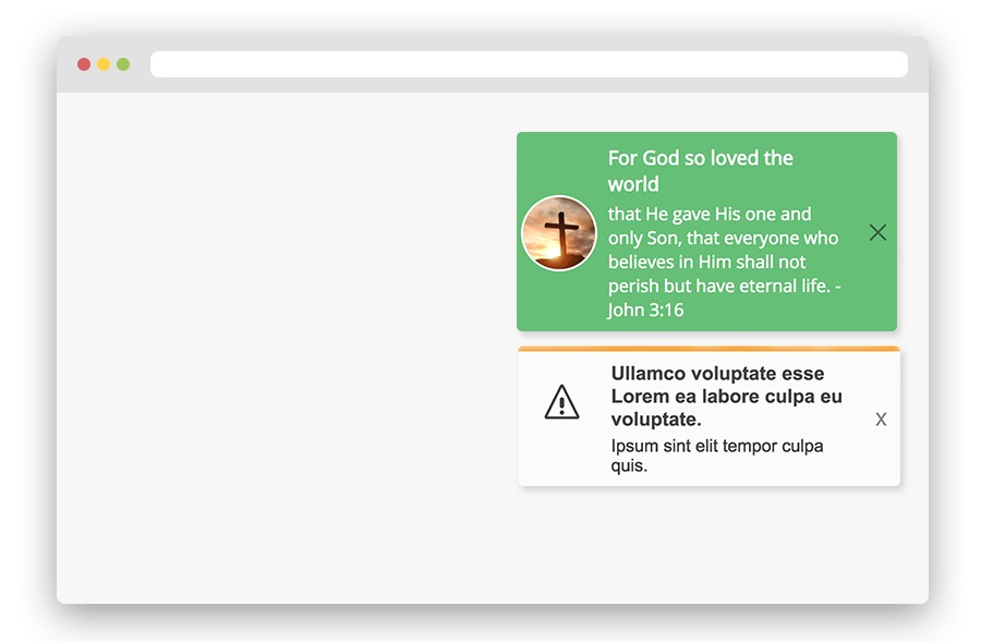 A toastr message implemented with Redux