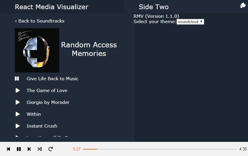 Player React.js Examples