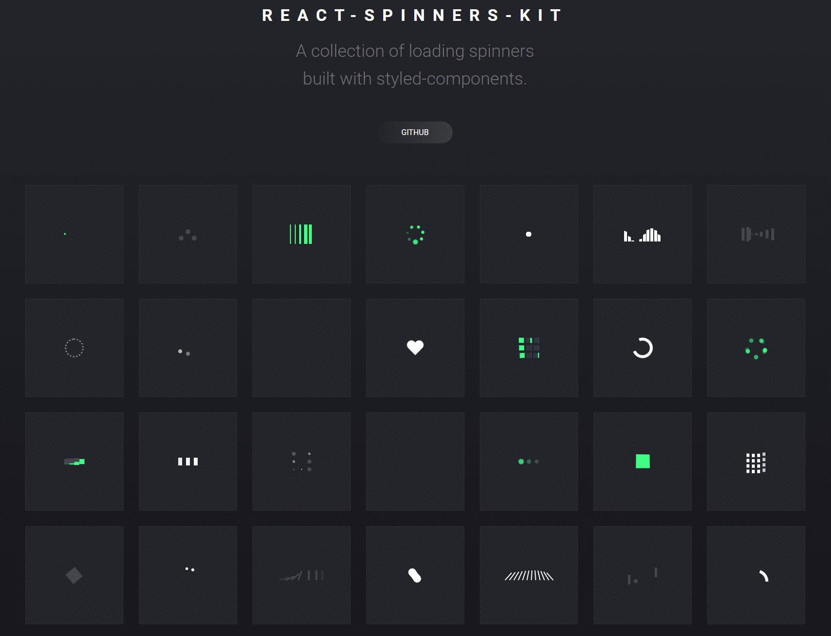 A collection of loading spinners with React.js