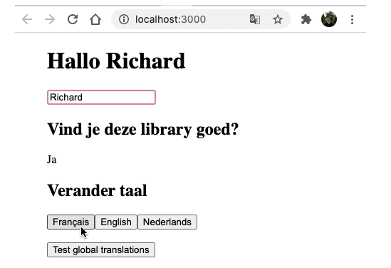 A simple and small translation library for React / React