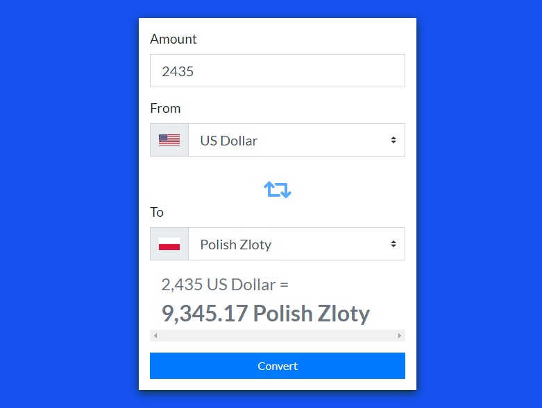 Currency Converter React.js Examples