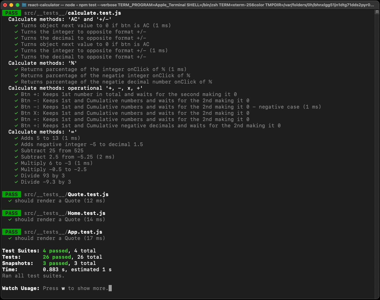 A calculator app built with React.js using React Hooks and Routers