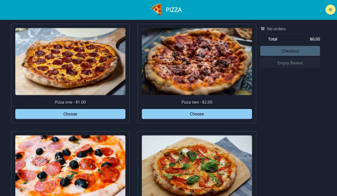 A Pizza Store Application Built Using React