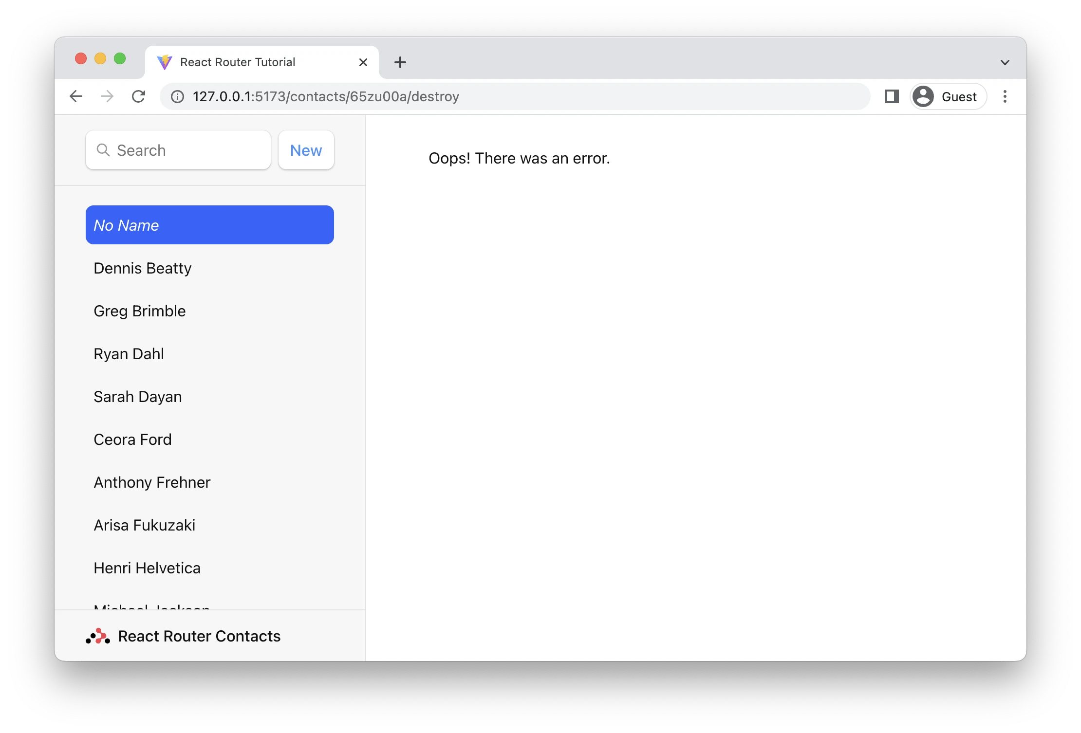 Tutorial v6.26.1 React Router