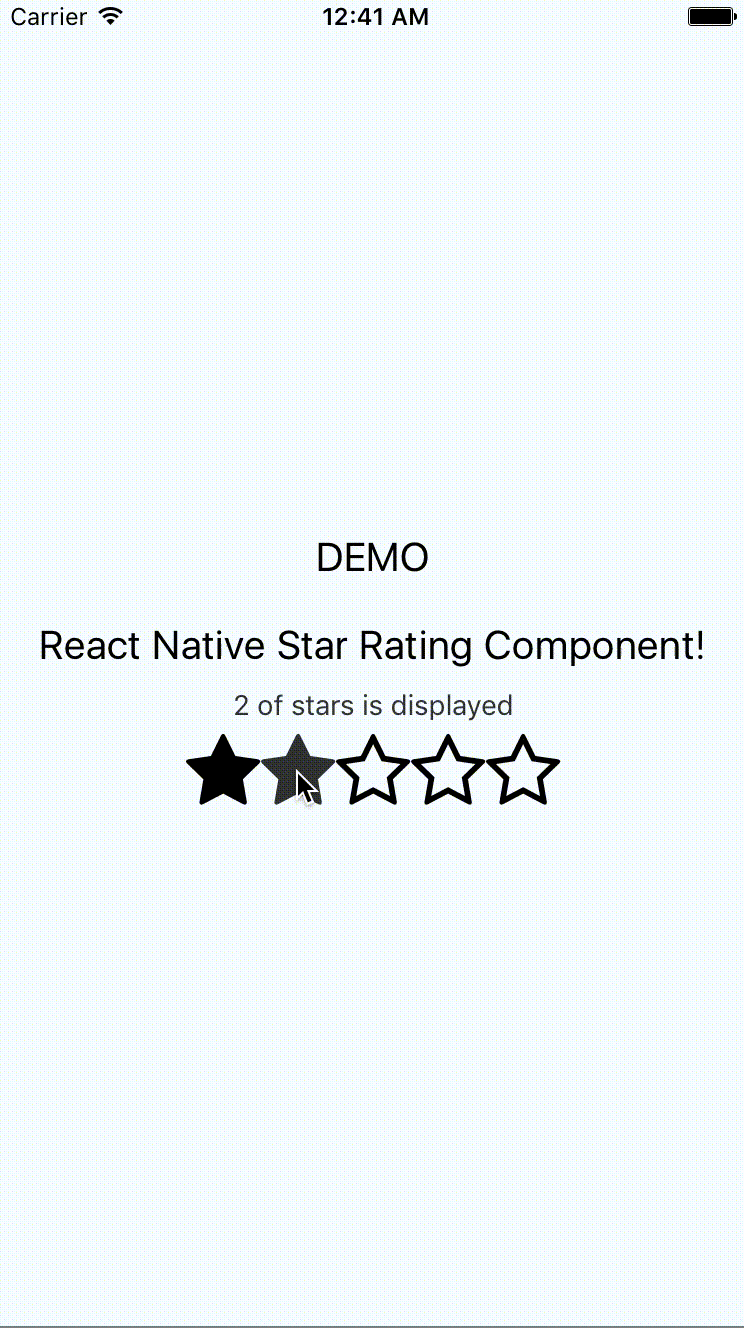 React Native Star Rating Component Reactscript