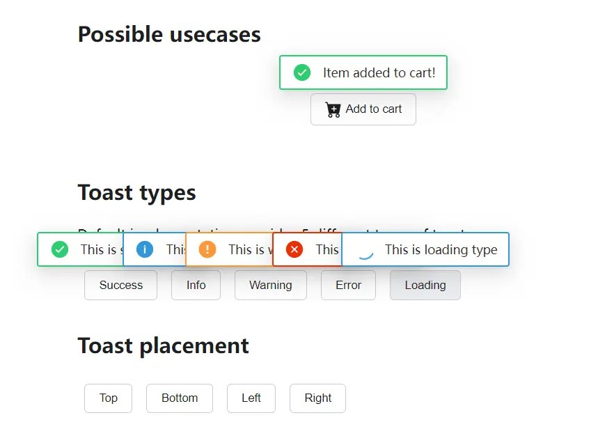Inline Toast Message Component for React