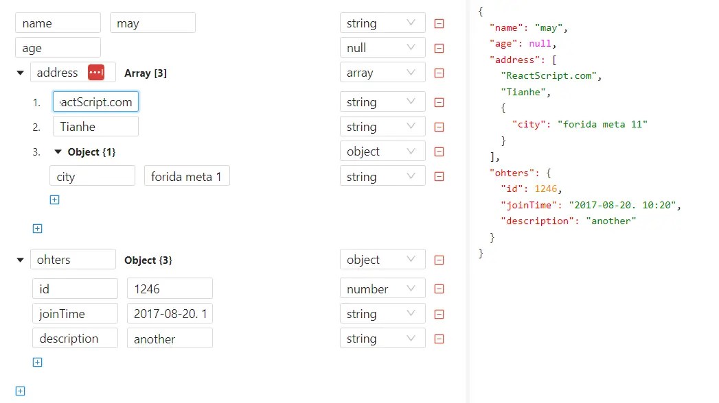 Visual JSON Editor In React Reactscript