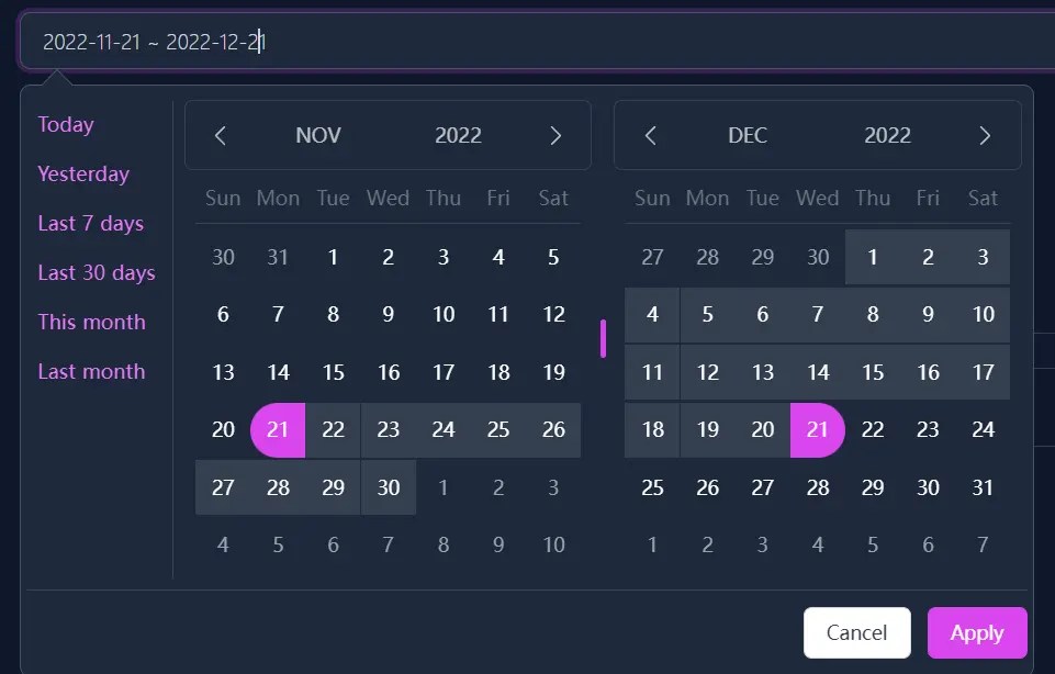 Modern Date Range Picker Component React Tailwindcss Datepicker Reactscript