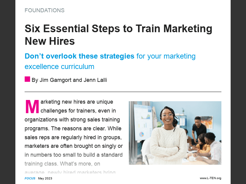 Focus Magazine May 20236 Essential Steps to Train Marketing New Hires