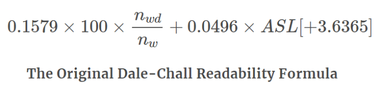 The Original Dale-Chall Readability Formula – ReadabilityFormulas.com