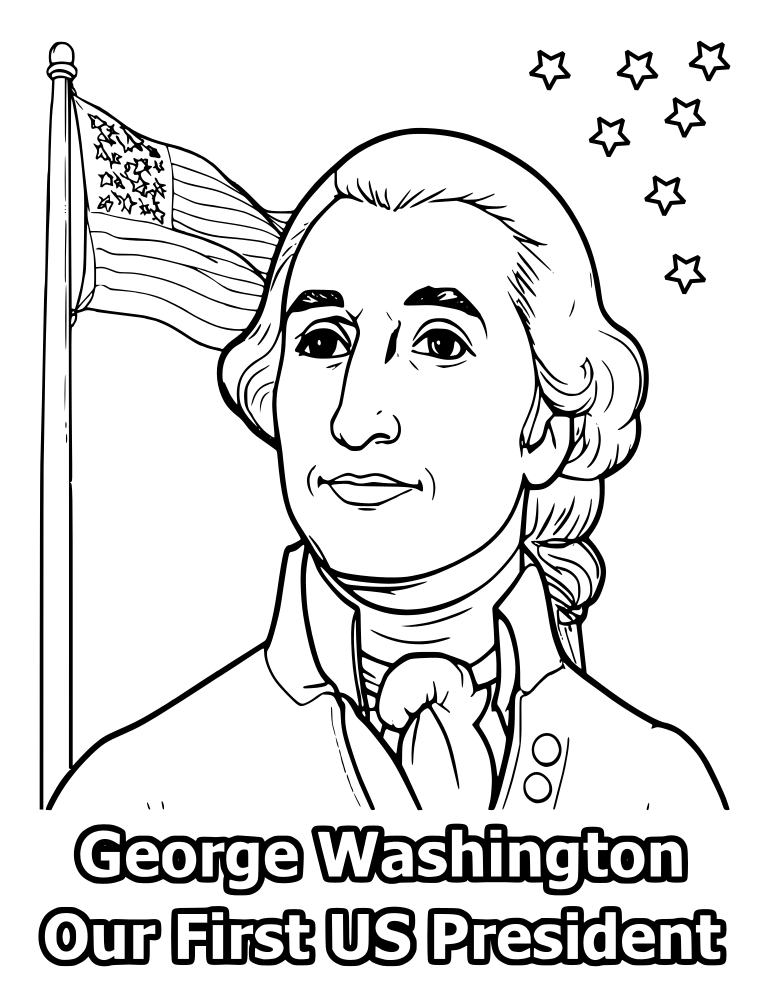 Coloring Page Washington Presidents Day Read First