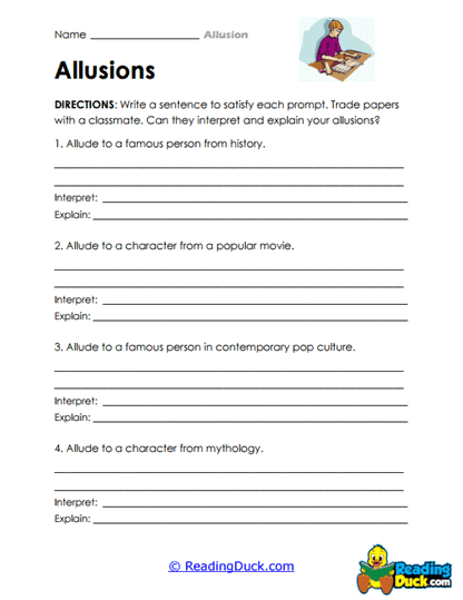 Allusion Worksheets