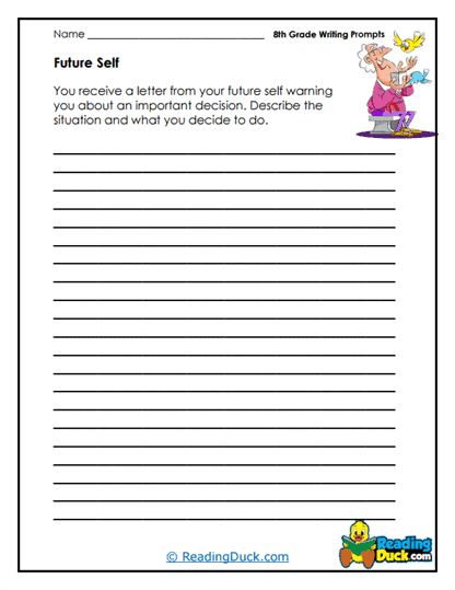 8th Grade Writing Prompt Worksheets