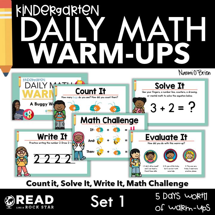 Kindergarten Daily Math WarmUps (Set 1) Naomi O'Brien Read Like a