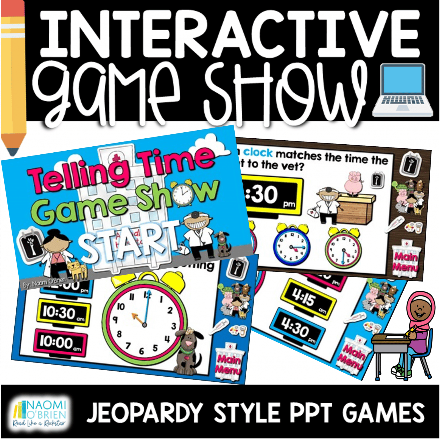 Telling Time Jeopardy Style Game Show Naomi O'Brien Read Like a