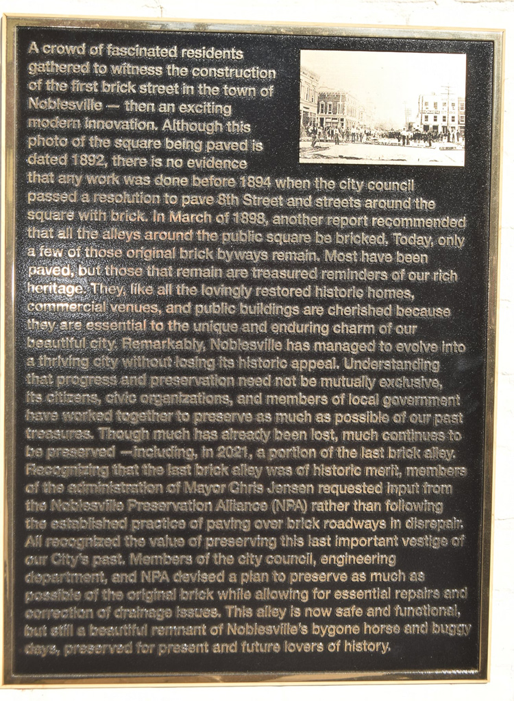 Noblesville reconstructs alley using bricks from city’s first paved