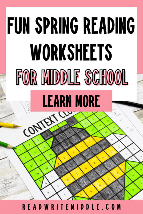 Spring Reading Activities for Middle School Read Write Middle